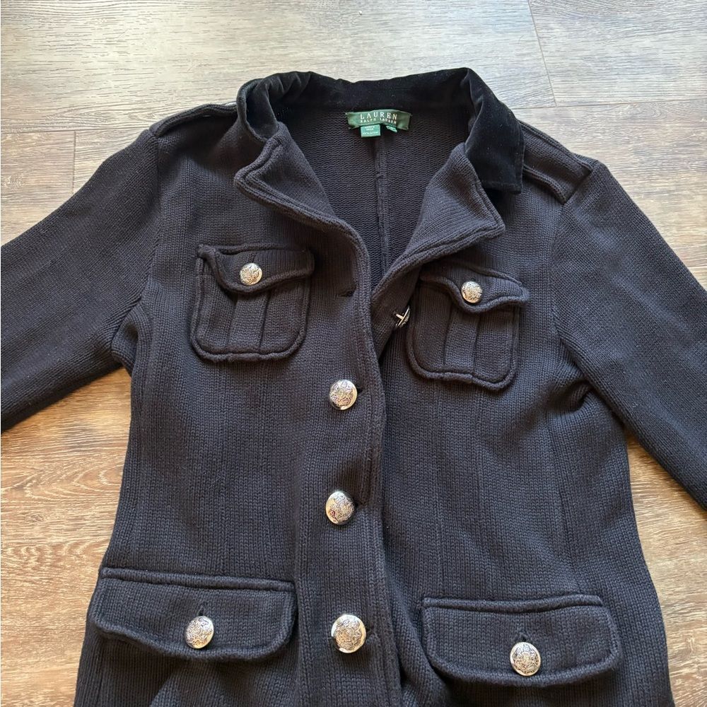 Ralph Lauren Black Sweater Blazer size Small - Picture 5 of 5